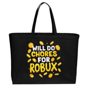 Noob And Professional Gamer Will Do Chores For Robux Cotton Canvas Jumbo Tote