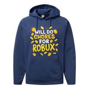 Noob And Professional Gamer Will Do Chores For Robux Performance Fleece Hoodie