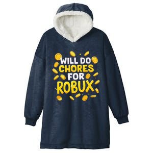 Noob And Professional Gamer Will Do Chores For Robux Hooded Wearable Blanket