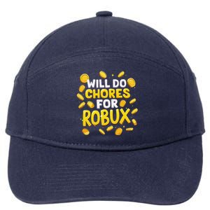 Noob And Professional Gamer Will Do Chores For Robux 7-Panel Snapback Hat