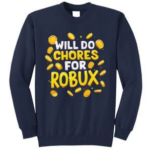 Noob And Professional Gamer Will Do Chores For Robux Tall Sweatshirt