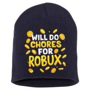 Noob And Professional Gamer Will Do Chores For Robux Short Acrylic Beanie