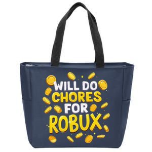 Noob And Professional Gamer Will Do Chores For Robux Zip Tote Bag