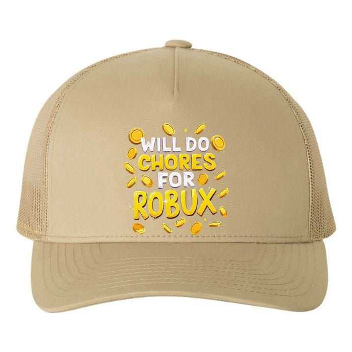 Noob And Professional Gamer Will Do Chores For Robux Yupoong Adult 5-Panel Trucker Hat