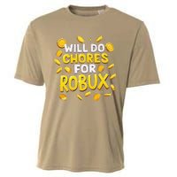 Noob And Professional Gamer Will Do Chores For Robux Cooling Performance Crew T-Shirt