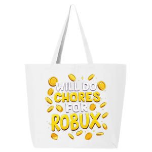 Noob And Professional Gamer Will Do Chores For Robux 25L Jumbo Tote