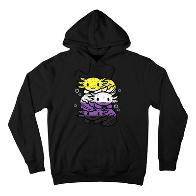 Nonbinary Axolotl Pile Non Binary Enby Lgbtq Hoodie