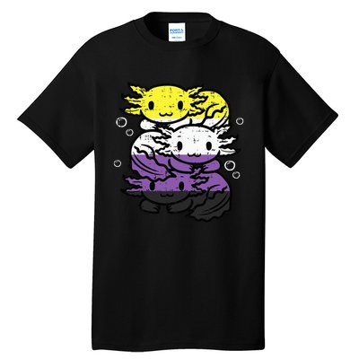 Nonbinary Axolotl Pile Non Binary Enby Lgbtq Tall T-Shirt