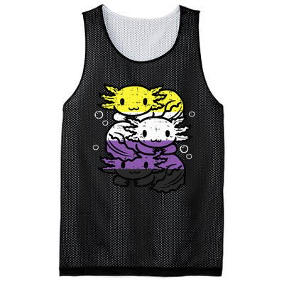 Nonbinary Axolotl Pile Non Binary Enby Lgbtq Mesh Reversible Basketball Jersey Tank