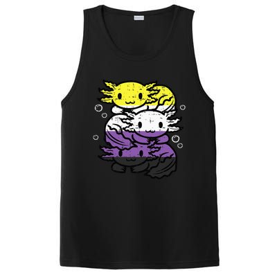 Nonbinary Axolotl Pile Non Binary Enby Lgbtq PosiCharge Competitor Tank