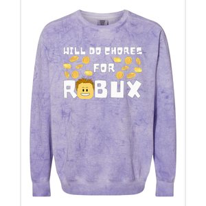 Noob And Professional Gamer Will Do Chores For Robux Colorblast Crewneck Sweatshirt