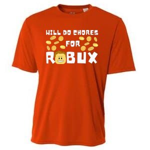 Noob And Professional Gamer Will Do Chores For Robux Cooling Performance Crew T-Shirt