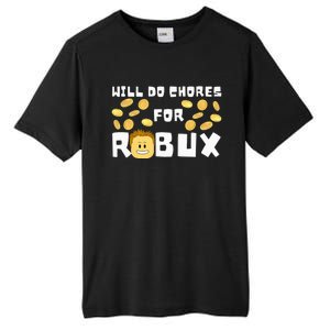 Noob And Professional Gamer Will Do Chores For Robux Tall Fusion ChromaSoft Performance T-Shirt