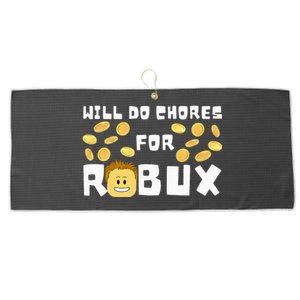 Noob And Professional Gamer Will Do Chores For Robux Large Microfiber Waffle Golf Towel