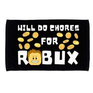 Noob And Professional Gamer Will Do Chores For Robux Microfiber Hand Towel