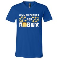 Noob And Professional Gamer Will Do Chores For Robux V-Neck T-Shirt