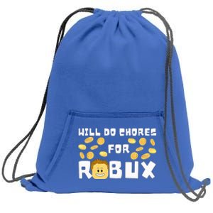 Noob And Professional Gamer Will Do Chores For Robux Sweatshirt Cinch Pack Bag