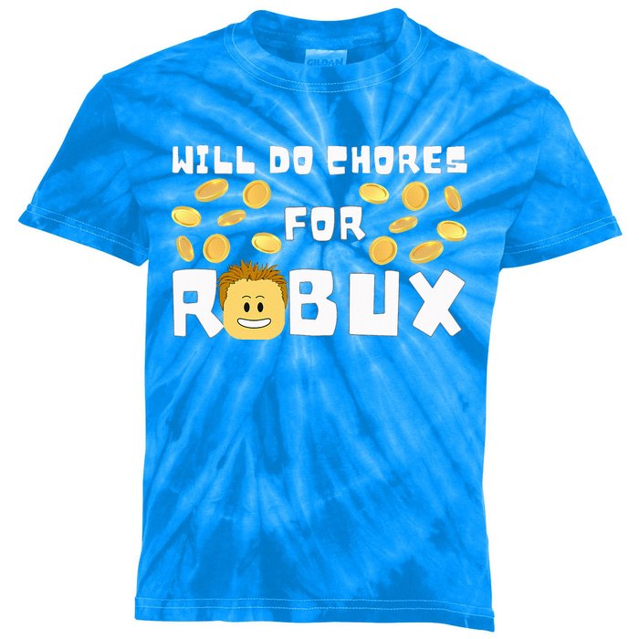 Noob And Professional Gamer Will Do Chores For Robux Kids Tie-Dye T-Shirt