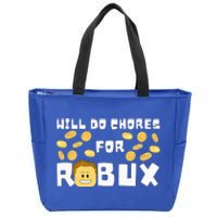 Noob And Professional Gamer Will Do Chores For Robux Zip Tote Bag