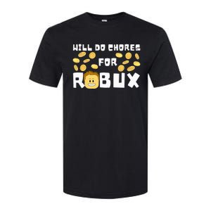 Noob And Professional Gamer Will Do Chores For Robux Softstyle CVC T-Shirt