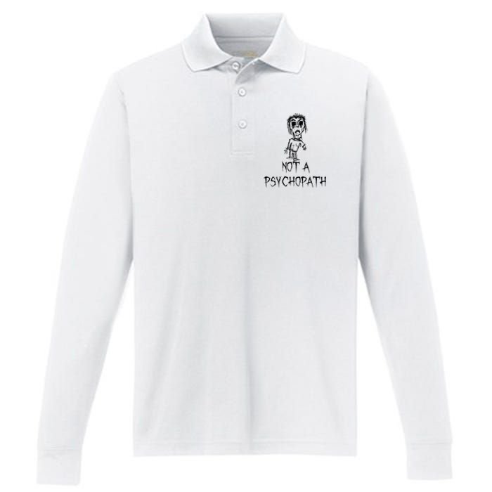 Not A Psychopath Halloween Costume Word Design Performance Long Sleeve Polo