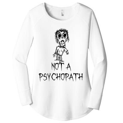 Not A Psychopath Halloween Costume Word Design Women's Perfect Tri Tunic Long Sleeve Shirt