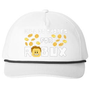 Noob And Professional Gamer Will Do Chores For Robux Snapback Five-Panel Rope Hat