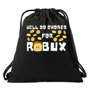 Noob And Professional Gamer Will Do Chores For Robux Drawstring Bag