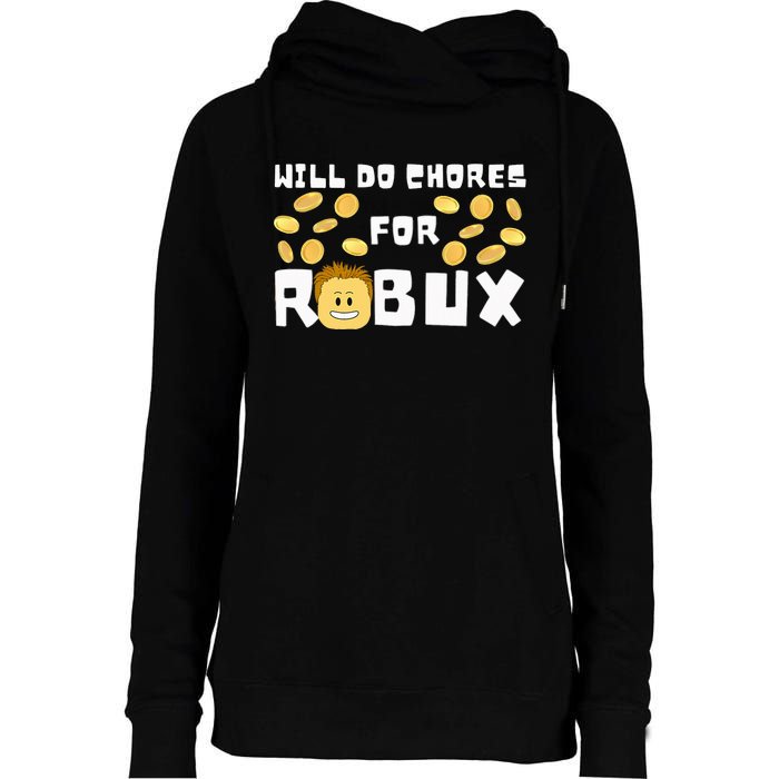 Noob And Professional Gamer Will Do Chores For Robux Womens Funnel Neck Pullover Hood