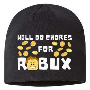 Noob And Professional Gamer Will Do Chores For Robux Sustainable Beanie