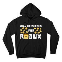 Noob And Professional Gamer Will Do Chores For Robux Tall Hoodie