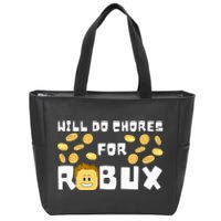 Noob And Professional Gamer Will Do Chores For Robux Zip Tote Bag