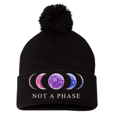 Not A Phase Moon Phases LGBT Pride Pom Pom 12in Knit Beanie