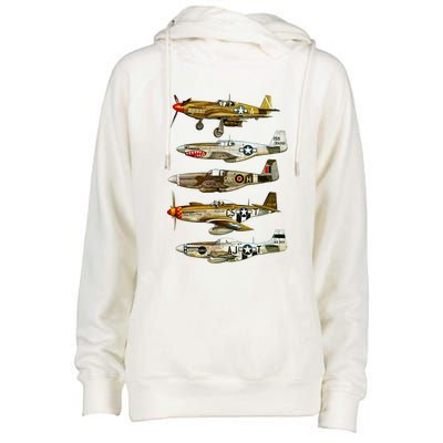 North American P51 Mustang WW2 Fighter Womens Funnel Neck Pullover Hood