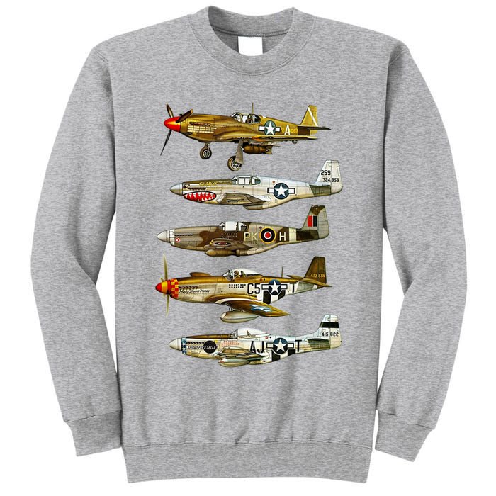 North American P51 Mustang WW2 Fighter Tall Sweatshirt