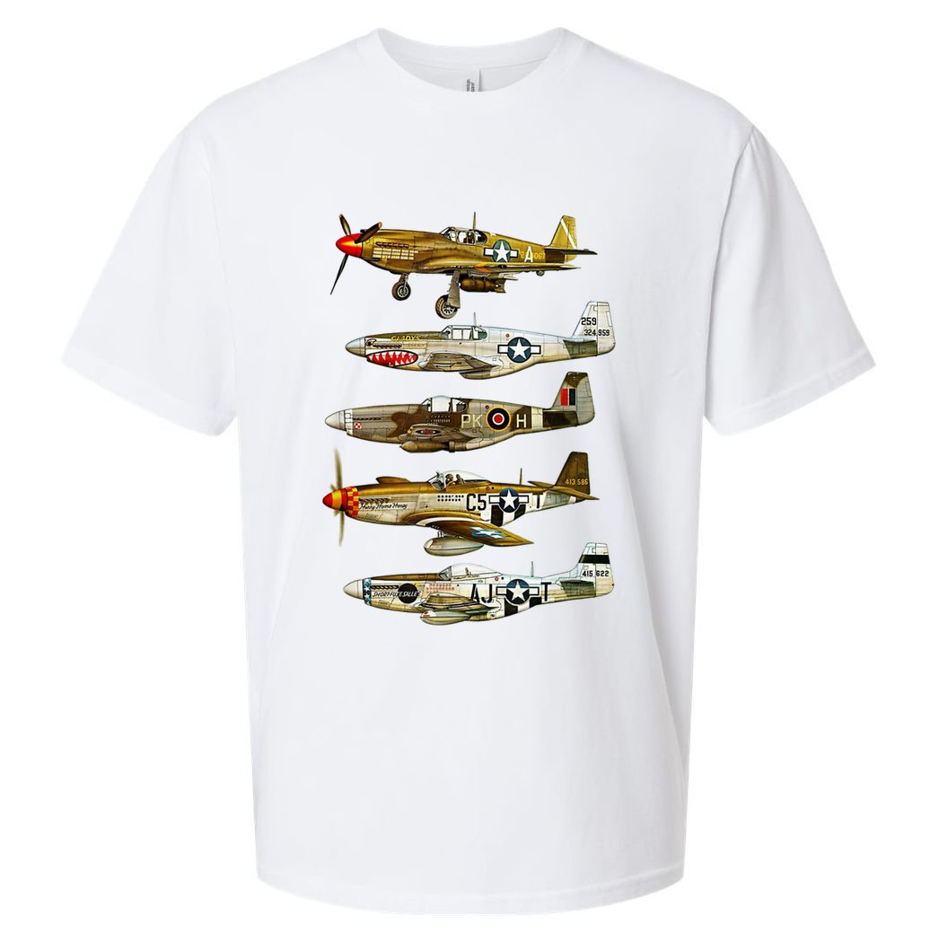 North American P51 Mustang WW2 Fighter Sueded Cloud Jersey T-Shirt