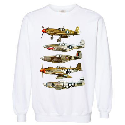 North American P51 Mustang WW2 Fighter Garment-Dyed Sweatshirt