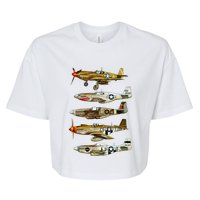 North American P51 Mustang WW2 Fighter Bella+Canvas Jersey Crop Tee