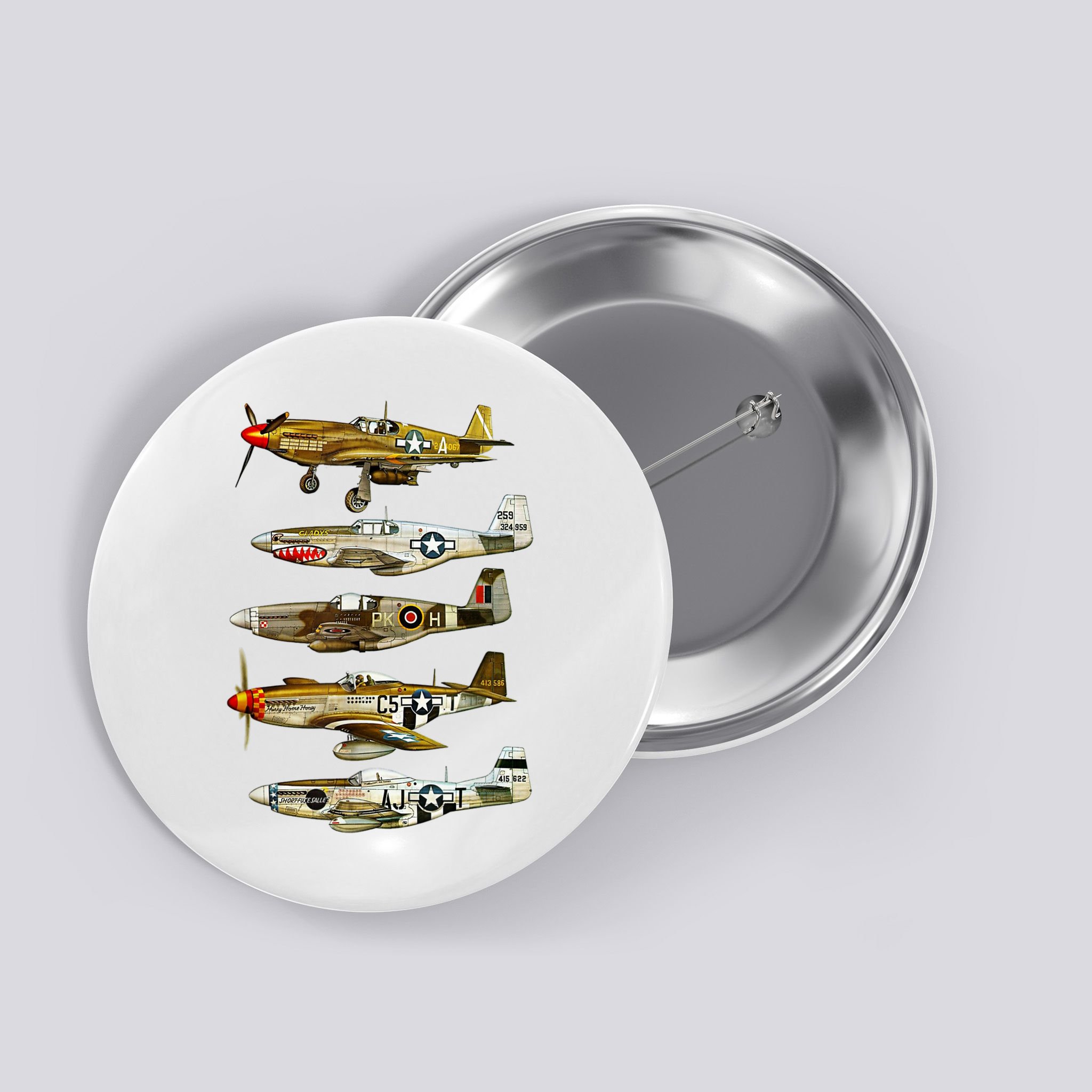 North American P51 Mustang WW2 Fighter Button