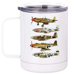 North American P51 Mustang WW2 Fighter 12 oz Stainless Steel Tumbler Cup