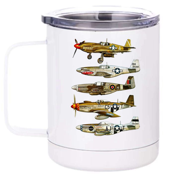 North American P51 Mustang WW2 Fighter 12 oz Stainless Steel Tumbler Cup