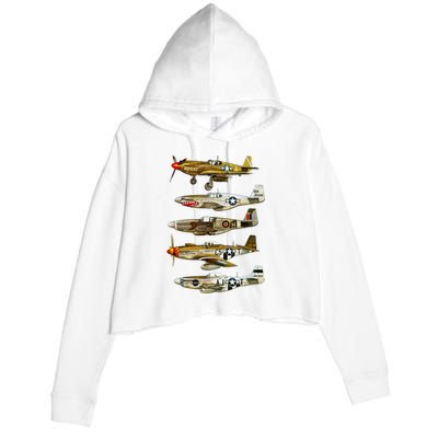 North American P51 Mustang WW2 Fighter Crop Fleece Hoodie