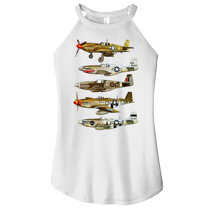 North American P51 Mustang WW2 Fighter Women's Perfect Tri Rocker Tank