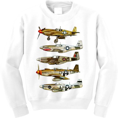 North American P51 Mustang WW2 Fighter Kids Sweatshirt