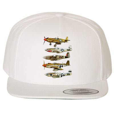 North American P51 Mustang WW2 Fighter Wool Snapback Cap