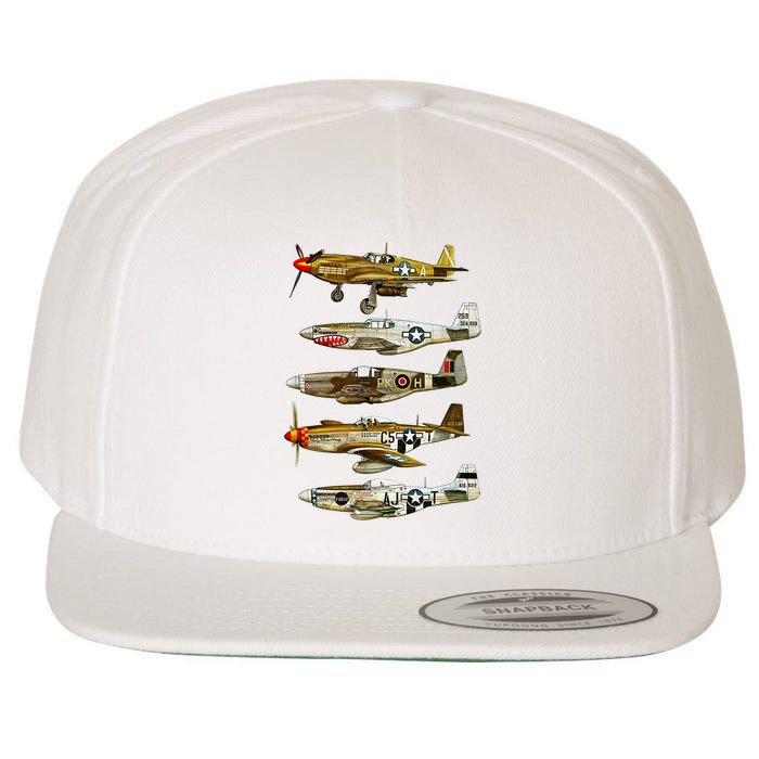 North American P51 Mustang WW2 Fighter Wool Snapback Cap