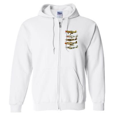 North American P51 Mustang WW2 Fighter Full Zip Hoodie