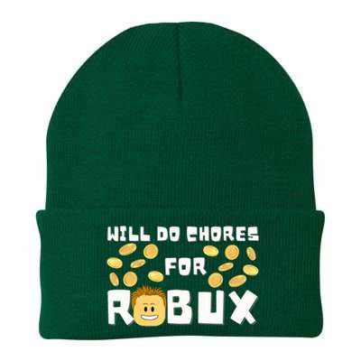 Noob And Professional Gamer Will Do Chores For Robux Knit Cap Winter Beanie