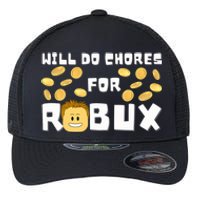 Noob And Professional Gamer Will Do Chores For Robux Flexfit Unipanel Trucker Cap