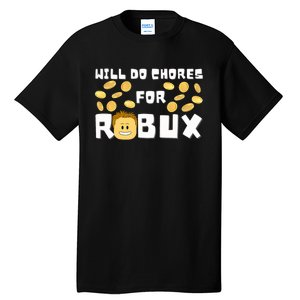 Noob And Professional Gamer Will Do Chores For Robux Tall T-Shirt